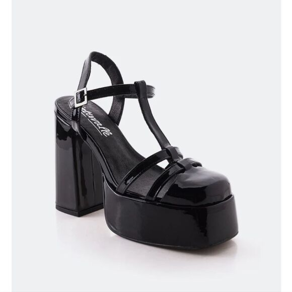 BRAND NEW SOUL PRINCESS PLAIN PLATFORM ANKLE CURVE WIDE HIGH HEEL   SAND… S2 - Picture 7 of 16